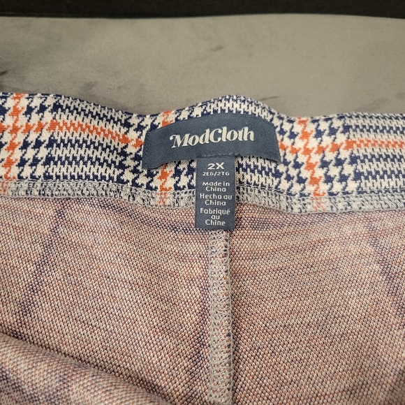 Modcloth Flare and Now Gingham Plaid Houndstooth Pull On Stretch Pants Size 2X - Picture 6 of 8